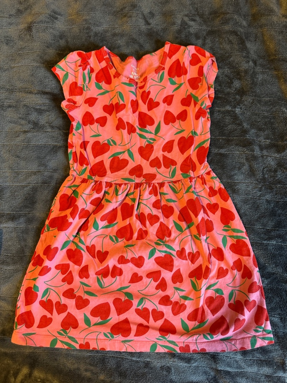 Carter's Pink Dress with Red Cherry Heart Print